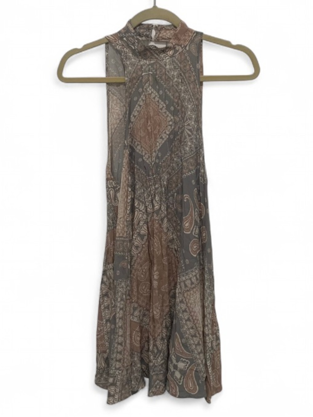 Intimately Free People Beaux Sleeveless Paisley Print Halter Mini Dress